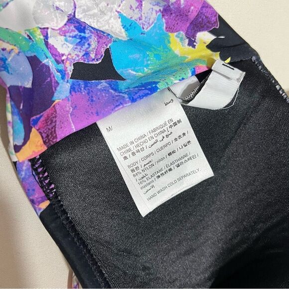 Women’s Multicolor Floral Black Bandeau Swimsuit Top - Picture 6 of 15